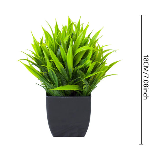 Mini Artificial Eucalyptus Plant in Black Pot