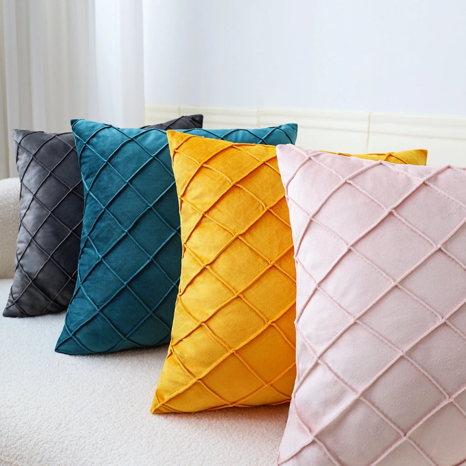 Geometric Velvet Cushion Cover