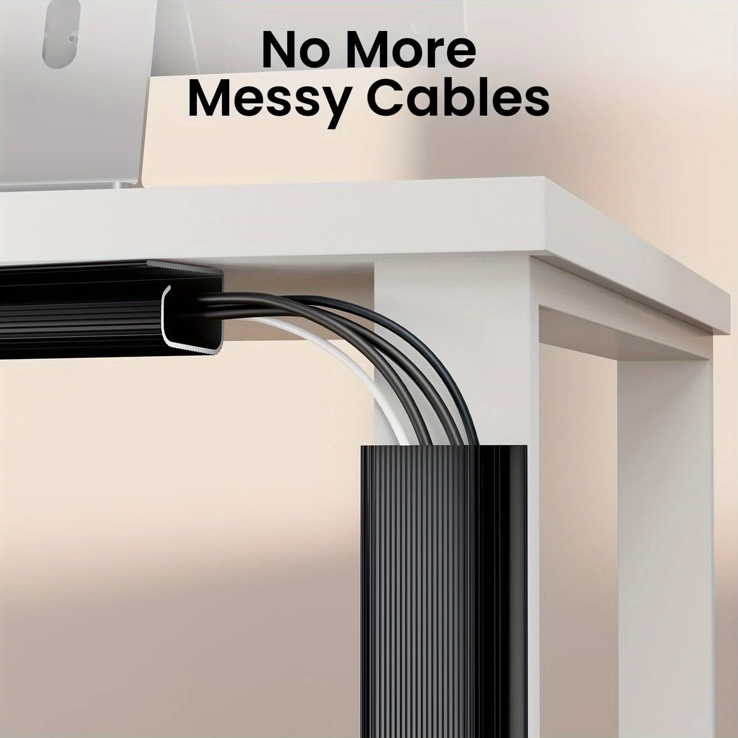 Sleek Black Under-Desk Cable Tray