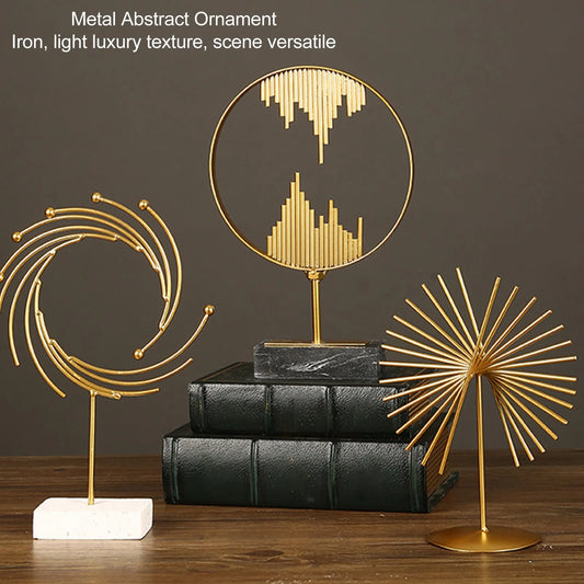Abstract Metal Geometric Sculpture – Luxury Ornament for Home & Office