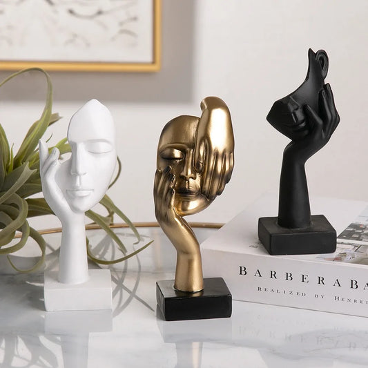 Nordic Resin Abstract Statue – Luxury Desktop Figurine for Home & Office