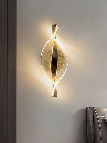 LED Modern Wall Lamp – Gold/Black Acrylic Wall Light for Hallway, Bedroom & Living Room