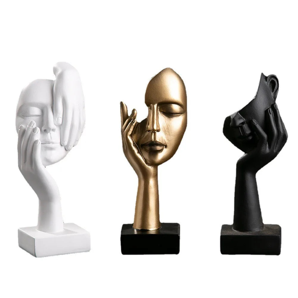 Nordic Resin Abstract Statue – Luxury Desktop Figurine for Home & Office