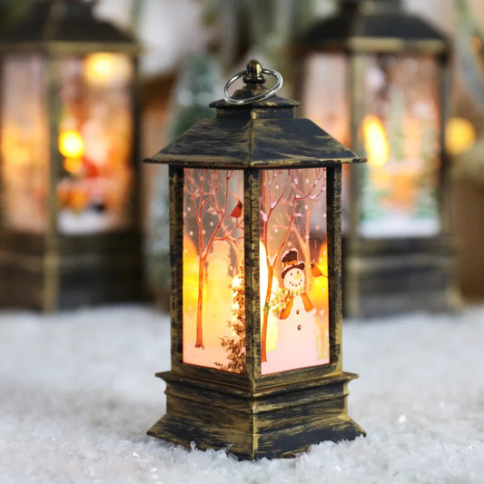 Christmas Candle Wind Lamp  Snowman & Holiday