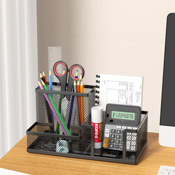 Black Mesh Desk Organizer