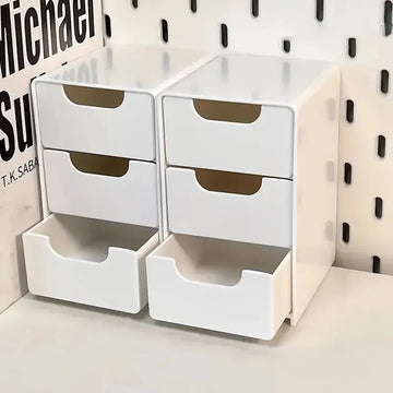 Plastic Cosmetic Storage Box Organizer with Drawers