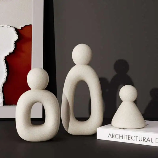 Simple Family Statue – Modern Nordic Resin Sculpture for Home