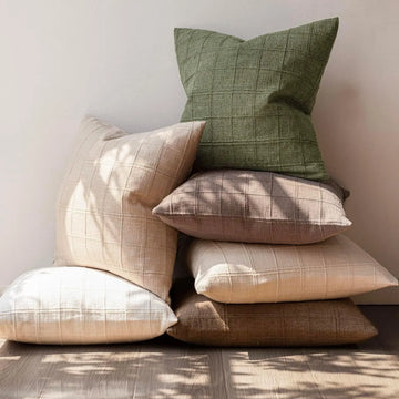 Square Boho Linen Cushion Cover