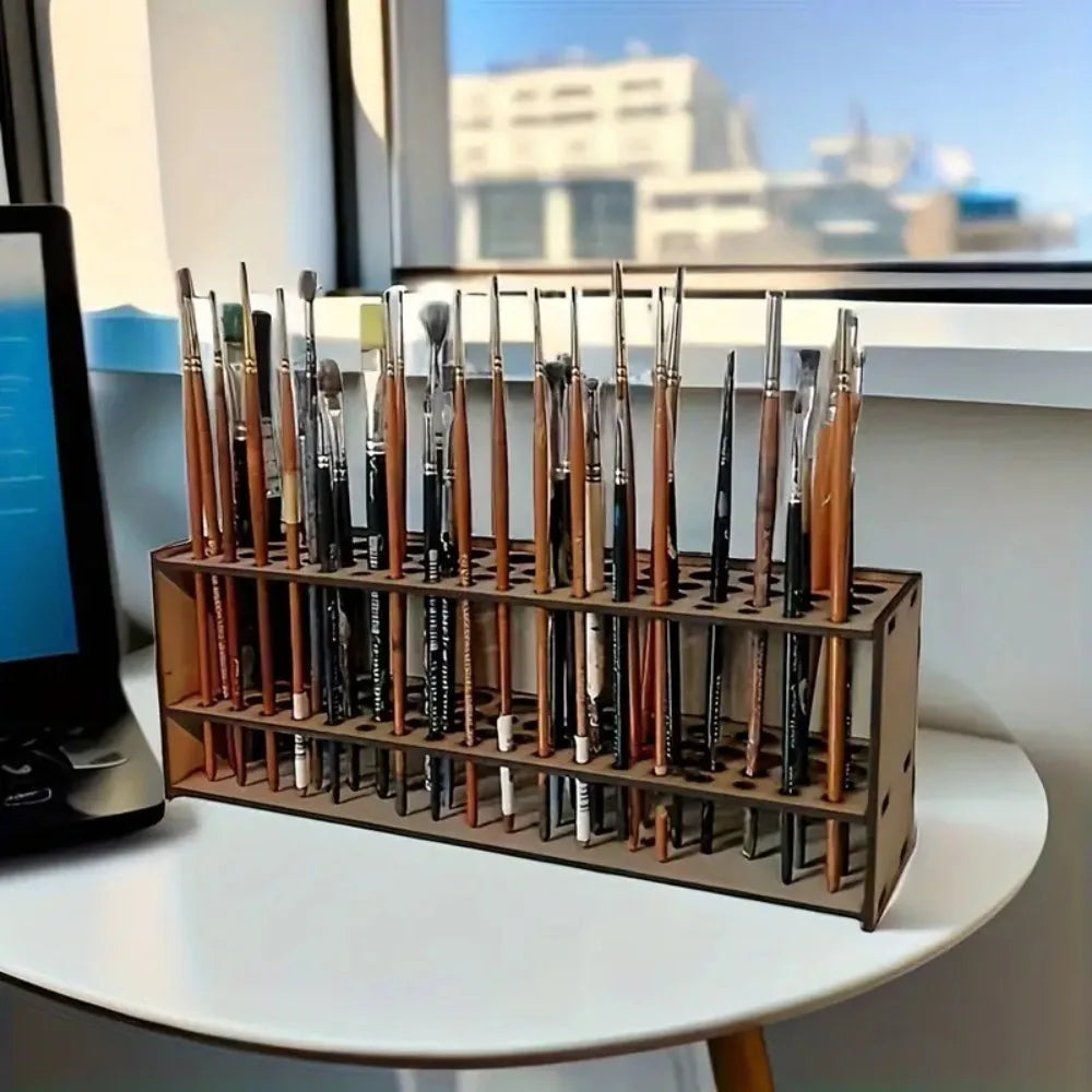 Slot Premium Wooden Brush Holder